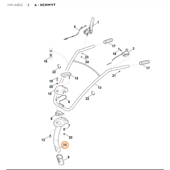 STIHL Glebogryzarka MH445.0 Uchwyt 6241 740 6100